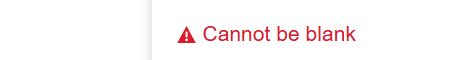 Cannot be blank error message under an incomplete field